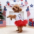 thumbnail image 5 of Ouuluon Dog Clothes Independence Day Dog Dress Tulle Skirts for Small Cat Dress Holiday Pet Outfits with Bowtie Patriotic Puppy Cats Apparel, 5 of 6