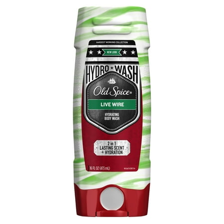 Old Spice Hydro Wash Body Wash for Men Hardest Working Collection Live Wire, 16