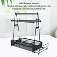 thumbnail image 4 of Organizador De Condimentos Para Parrilla, Soporte Para Utensilios De Condimentos Para Picnic, Malla De Acero Al Carbono, Multiusos Con Soporte Para Toallas De Papel Para Acampar Al, 4 of 7