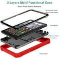 thumbnail image 3 of Dteck Case for Kindle Fire HD8/HD8 Plus (12th Generation 2022) 8 inch,Heavy Duty 3-Layer Rugged Silicone+Plastic Case Shockproof Kickstand Cover,Red, 3 of 8