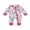 Pink, variant on Newborn Baby Boy Girl Fall Winter Clothes Long Sleeve Fish Print Zipper Jumpsuit Romper Outfits 0-12M
