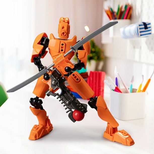 Orange 13 Joints Movable Robot Action Figure Diy Deformable Toy