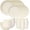 Beige, variant on Unbreakable Dinnerware Sets, 24 Piece Plates and Bowls Sets for 6, Camping Dish Set, Dishwasher & Microwave Safe, Outdoor Kitchen and Apartment Dinning RV Essentials