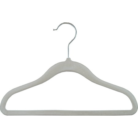 INTERNATIONAL HANGER Kids White Flocked Non-Slip Suit Hangers for Tops and Bottoms, 25 Pack