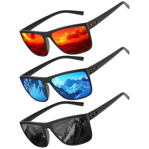 AOMASTE Polarized Sunglasses for Men Square Lightweight Frame Sun Glasses UV400 Protection for Driving Fishing Golf