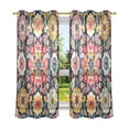 thumbnail image 6 of Yayeee Window Curtains Light Filtering 63"x52" Grommet Panel Pair Home Living Room Decor, Colorful Floral Pattern, 6 of 7