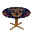 thumbnail image 3 of WYYP Waterproof Outdoor Fitted Round Tablecloth - Majestic Lion Design - 100% Polyester Fiber - Multiple Sizes White, 3 of 8