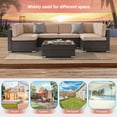 thumbnail image 2 of ACEGOSES Patio Furniture Set,7-Piece Outdoor Rattan Sectional Sofa Sets,PE Wicker for Patio,Deck and Yard,Brown&Sand, 2 of 8