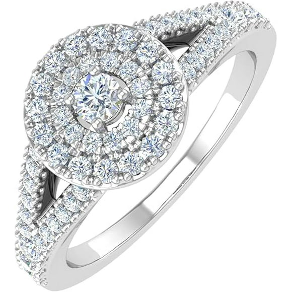Round Cut Moissanite Diamond Ring for Christmas