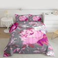 thumbnail image 2 of Homewish Vintage Rustic Flower Bedding Comforter Set, Chic Watercolor Rose Twin Comforter Sets, Grey Pink Reversible Bedding Set, Luxury Bedroom Decor, 2 Pieces, 2 of 8