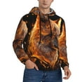 thumbnail image 2 of Naloa Gold Flame Pattern Wolf Men's Casual Hooded Collar Drawstring Hoodies Pullover Sweatshirts Casual Long Sleeve Shirts-4X-Large, 2 of 7