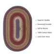 Homespice Log Cabin Step Reversible Red Cotton Rug 5' x 8' Oval Braided