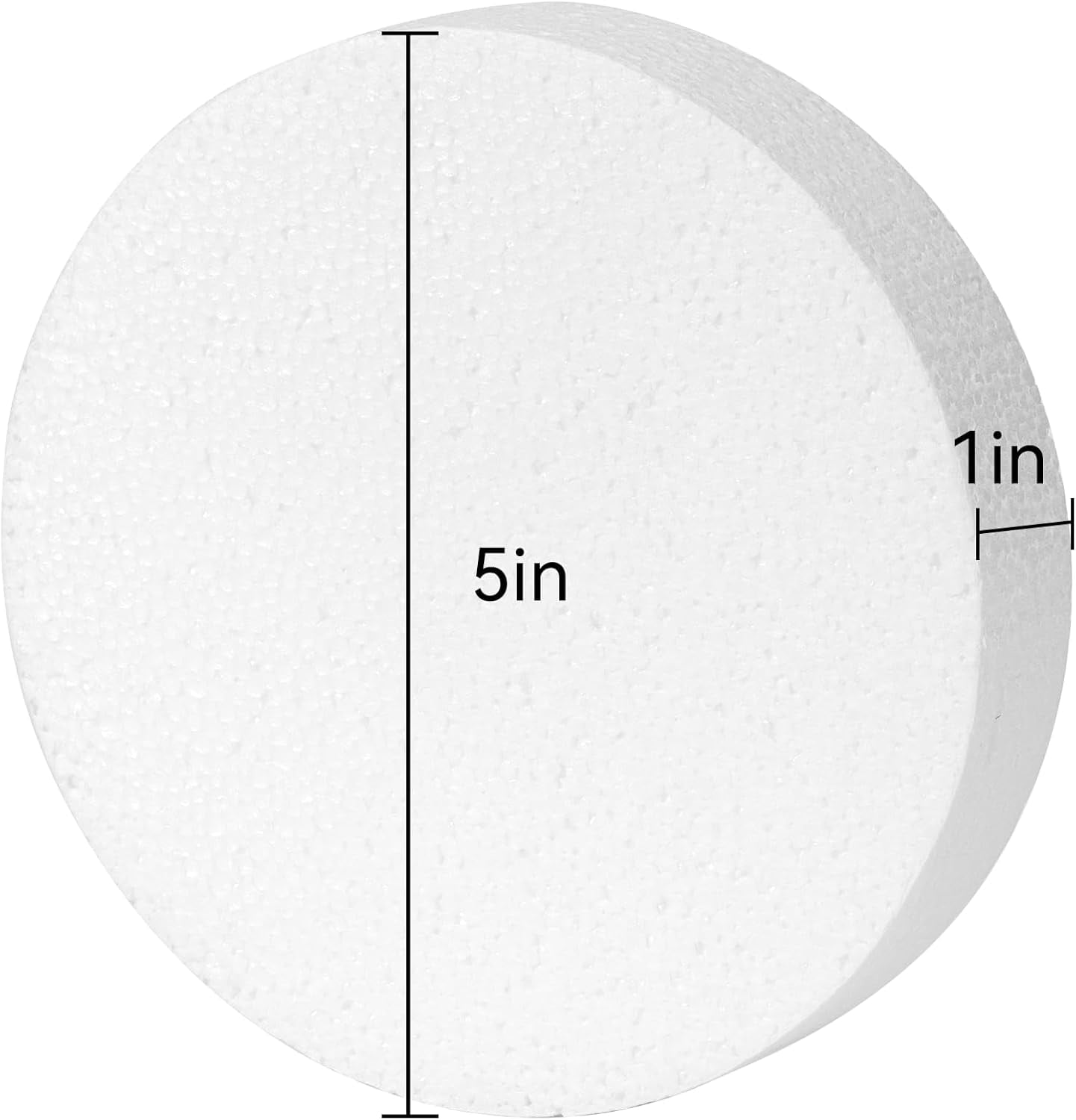 5 Inch Foam Circles for 7-Pack 1 Inch Thick, Crafts, Polystyrene Circles for DIY Crafts School Supplies Decorations(White)