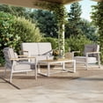 thumbnail image 3 of Aluminum Patio Furniture Set,4 Seat Outdoor Conversation Set with Thick Cushions and Coffee Table,Modern Metal Patio Sofa Set White, 3 of 11