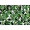 thumbnail image 4 of SKYSONIC 72x48in Exotic Jungle Palm Leaves Area Rug, Black White Geometric Non-Slip Floor Carpet for Indoor Living Dining Room and Bedroom Area, 4 of 7