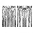 thumbnail image 1 of 2x Cortinas con flecos de aluminio brillante para decoración de fiestas, fondo para fotomatón Plata, 1 of 9