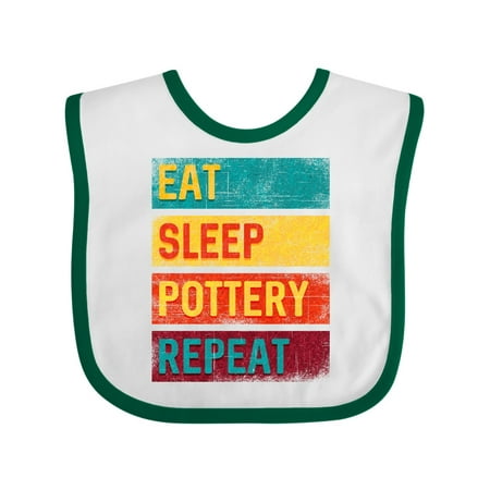 

Inktastic Ceramics Eat Sleep Pottery Repeat Gift Baby Boy or Baby Girl Bib