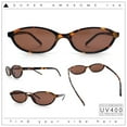 thumbnail image 2 of Womens Micro Oval Snug Dad Fashion Thin Plastic Sunglasses Tortoise - Brown, 2 of 8