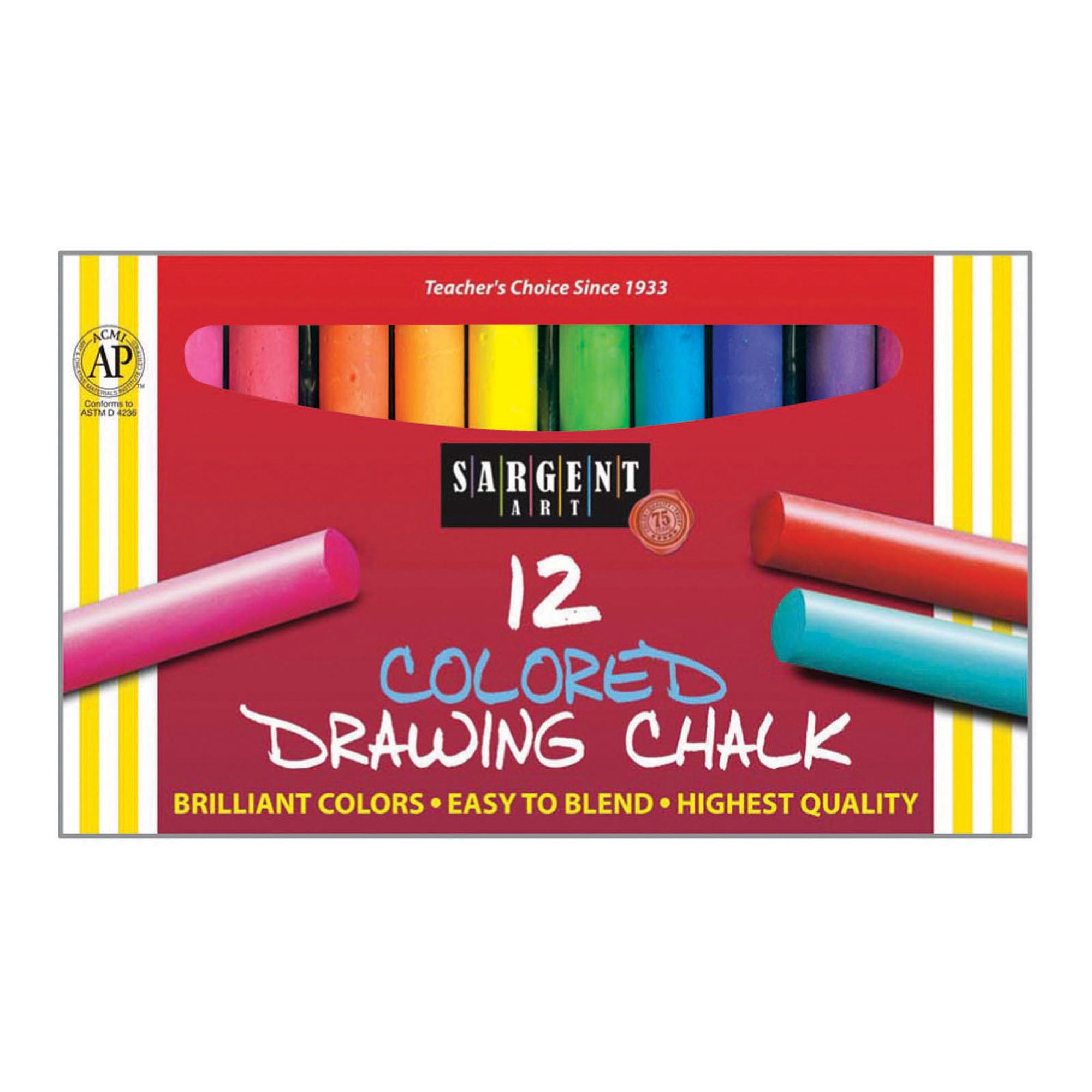 Sargent Art® Colored Drawing Chalk, 12 Per Box, 12 Boxes