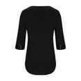 thumbnail image 3 of fartey 3/4 Sleeve Shirts for Women Trendy Sequin Square Neck Tshirt Glitter Evening Party Shirts Loose Casual Blouse Clubwear, 3 of 6