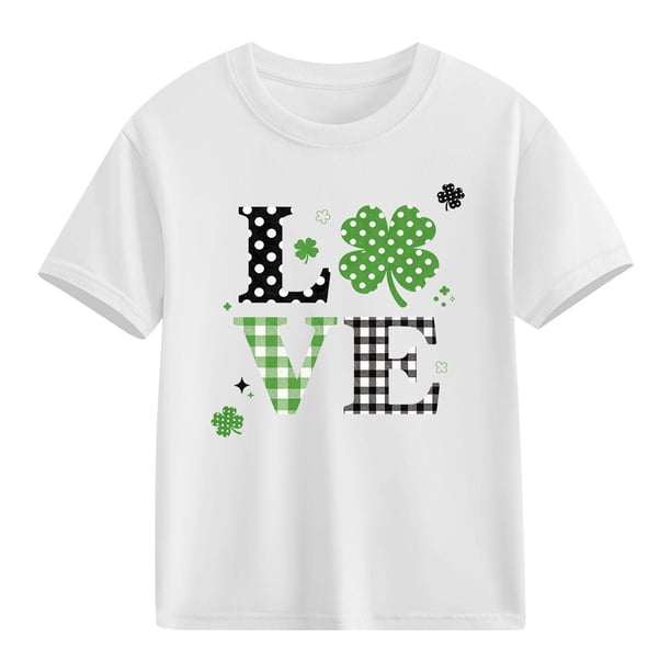 Blusas y camisas de manga corta con cuello redondo para niños y niñas, camisetas gráficas de manga corta, blusas con estampados bonitos para la temporada escolar.