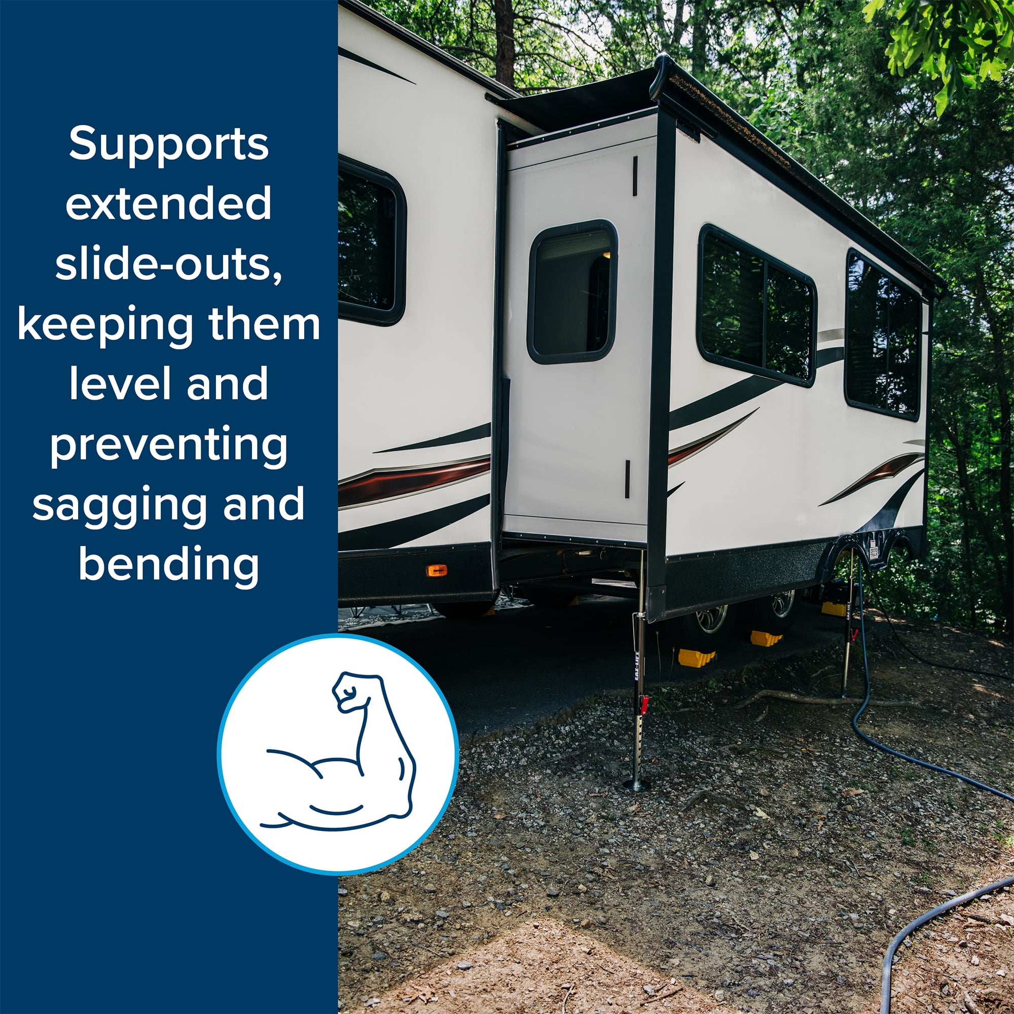 Camco Eaz-Lift Adjustable RV Slide-Out Supports, 19 to 49 Inch Lift, Pack of 2