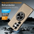 thumbnail image 7 of Allytechgroup Rugged Case for Samsung Galaxy S25 Ultra, [Compatible with Magsafe] Ring Grip Stand Magnetic Cover Compatible with Car Mount Shock-Resistant Bumper Phone Case for Women Men,Gold, 7 of 7