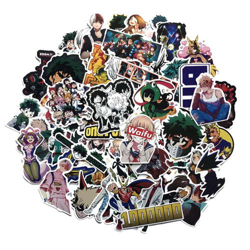50Pcs/Set My Hero Academia Stickers Anime No Hero Suitcase Skateboard Kit 