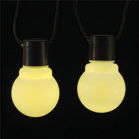 Warm White Glass LED Old Fashion Party Time Christmas Holiday Light Set - Black Wire, Set of 10