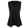 thumbnail image 2 of camiseta sin mangas con cuello en mangas blusa con cuello en v blusa verano casual negro L Sunnimix top sin mangas para mujer, 2 of 8