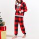 thumbnail image 3 of Conjunto de pijama navideño a cuadros rojos para mujer con capucha y pantalones holgados con cintura elástica para noches acogedoras, 3 of 8