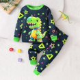 thumbnail image 6 of Gunia Little Boys Halloween Pajamas Glow In The Dark Dinosaur Long Sleeve Crewneck Top And Pants 2 Piece Fall Pjs Holiday Party Sleepwear, 6 of 7