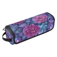 thumbnail image 2 of Hair Tool Organizer Bag with Heat Resistant Mat Removable Travel Storage Case for Hot Air Brushes Curling Irons Exquisite Floral Illustration, 2 of 8