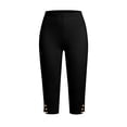 thumbnail image 4 of Noric Women's Plus Size High Waisted Capri Leggings with Side Button Slit Yoga Pants Tummy Control Workout Activewear, 4 of 6