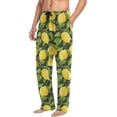 thumbnail image 3 of HPINK-T Yellow Lemon Print Mens Pajama Pants Lounge Men's Pajama Bottoms Soft Sleep Pants With Pockets, 3 of 9