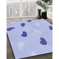 thumbnail image 3 of Ahgly Company Machine Washable Indoor Rectangle Transitional Heavenly Blue Area Rugs, 2' x 4', 3 of 7