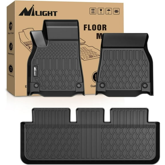 Nilight Floor Mats for Tesla Model S & Plaid 2021 2022 2023 2024 2025 All Weather Custom Fit Heavy Duty Floor Liners