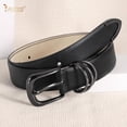 thumbnail image 4 of Women Leather Belt with Gold Buckle Ladies Faux Leather Belt for Jeans Pants, 4 of 7