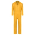 thumbnail image 3 of inlzdz Adult Unisex Wear Resistant Long Sleeve Coveralls Button-up Work Overalls Yellow M, 3 of 5