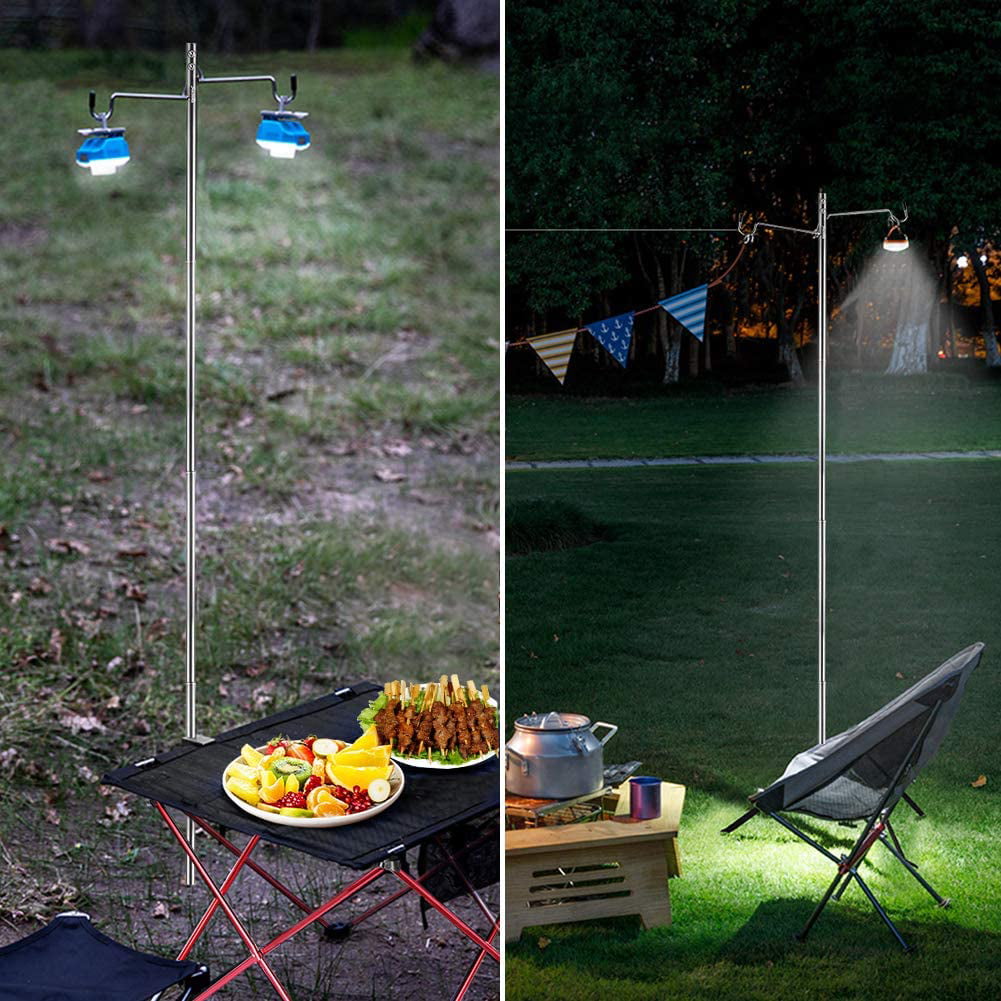 Camping Folding Lamp Pole Portable Outdoor Lightweight Light Stand Assembly Part 