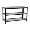 thumbnail image 2 of HBCY Creations 3-Tier Shoe Rack Bench with Metal Mesh Shelves, Rustic Brown, Holds up to 300 LBS, 2 of 6