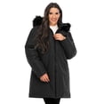 thumbnail image 4 of Women's Womens Long Down Coat Jacket Thicken Coat with Trim Removable Hood, 4 of 7