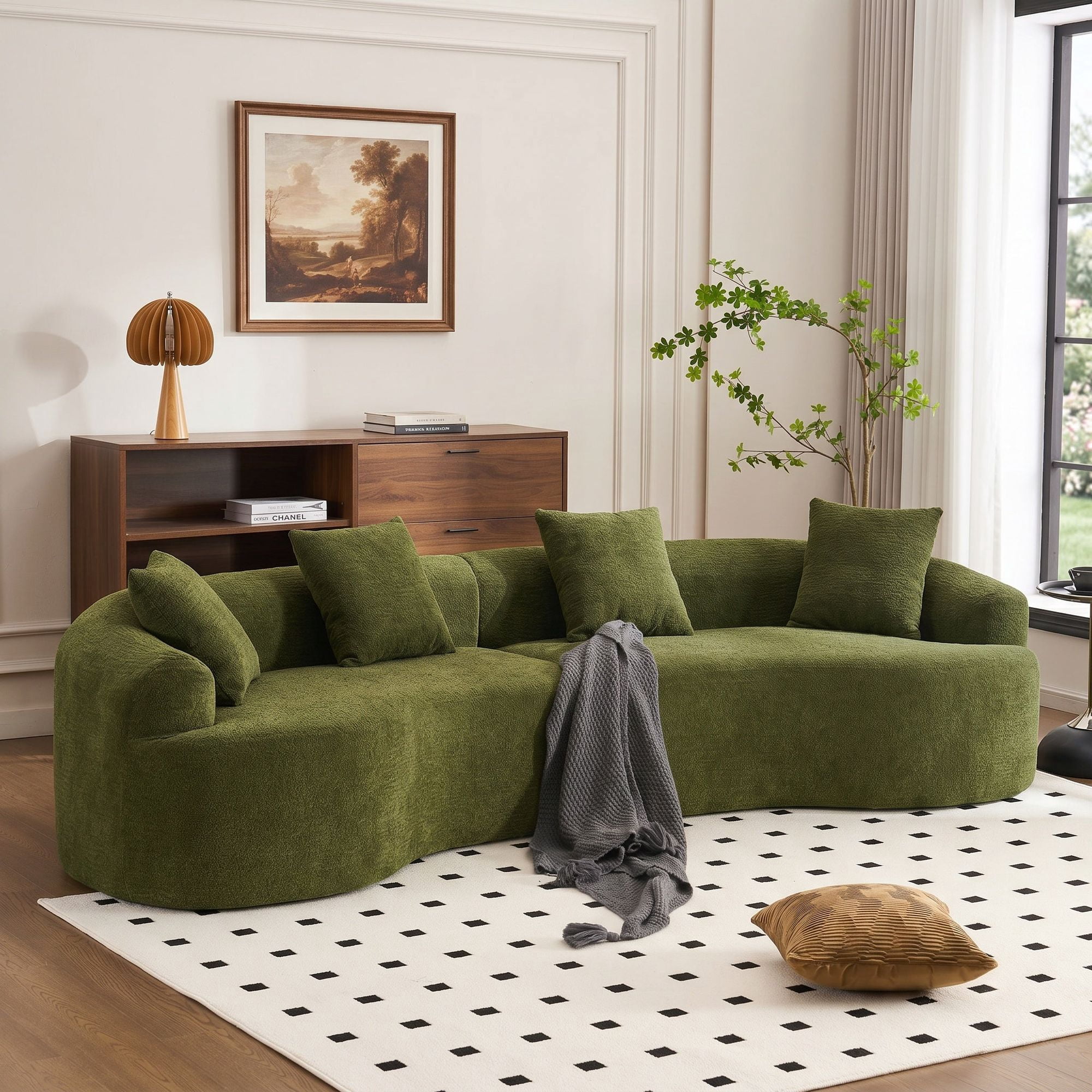 Sailvan 110" Boneless Modular Sectional, Chenille Sleeper Couch for Living Room Apartment