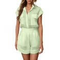 thumbnail image 3 of MAIHAN Women Vacation Outfits Y2k Outfits Short Sleeve Sets Elastic Waist Shorts 2pcs Clothes Set for Casual and Summer Wear, 3 of 7