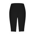 thumbnail image 4 of Eiyaclvo Plus Size Biker Shorts for Women Knee Length Elastic Waist Running Athletic Workout Shorts for Gym Yoga Plus Size 5 Inch Inseam Shorts, 4 of 5