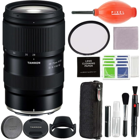 Tamron 28-75mm f/2.8 Di III VXD G2 Lens for Nikon Z-Mount Full Frame Mirrorless Cameras with Pixel Advanced Accessories & Travel Bundle | AFA063Z-700 | tamron 28-75 g2