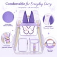 thumbnail image 4 of SANMADROLA Clear Backpack Butterfly Heavy Duty Transparent Bookbag Teen Girlish Cute Bag Large Capacity See Through Backpacks Stadium Approved Daypack for Middle School College Sport/Travel, 4 of 10