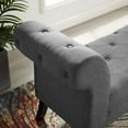 thumbnail image 6 of Contemporary Modern Urban Designer Living Room Lounge Club Lobby Accent Chair Bench, Fabric, Grey Gray, 6 of 6