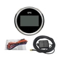thumbnail image 1 of 52mm Digital GPS Speedometer MPH KM/H Adjustable With GPS Antenna And Alarm Light For Vessel RV Truck, 1 of 6