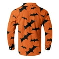 thumbnail image 4 of Huresd Halloween Mens Button Down Long Sleeve Shirt Cotton Linen Wrinkle Free Bat Dress Shirts Casual Shirts Pocket Black L, 4 of 4